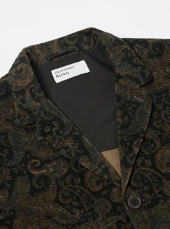 Store Five Pocket Jacket In Black Japanese Print Cord Men Jackets.