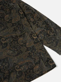 Store Five Pocket Jacket In Black Japanese Print Cord Men Jackets.