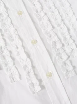 Store Frill Shirt In White Poplin Men Shirts.