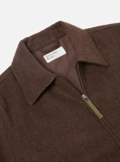 Discount Gower Jacket In Brown Melange Melton Men Jackets.