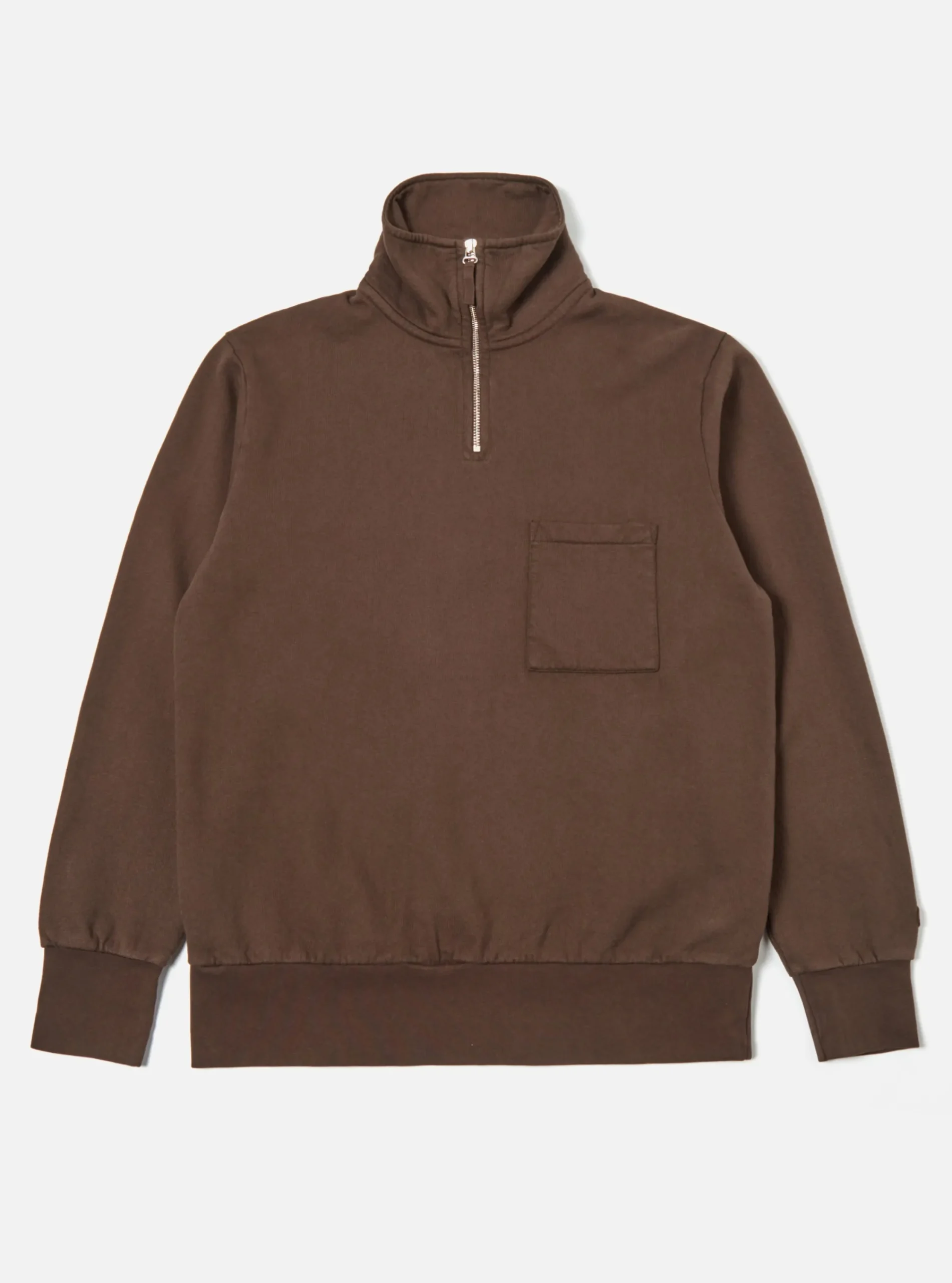Sale Half Zip Sweatshirt In Brown Dry Handle Brushback Men Tees & Sweats.