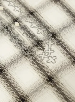 Hot Kurta Shirt In Ecru Shadow Check Men Overshirts.