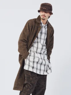Hot Kurta Shirt In Ecru Shadow Check Men Overshirts.