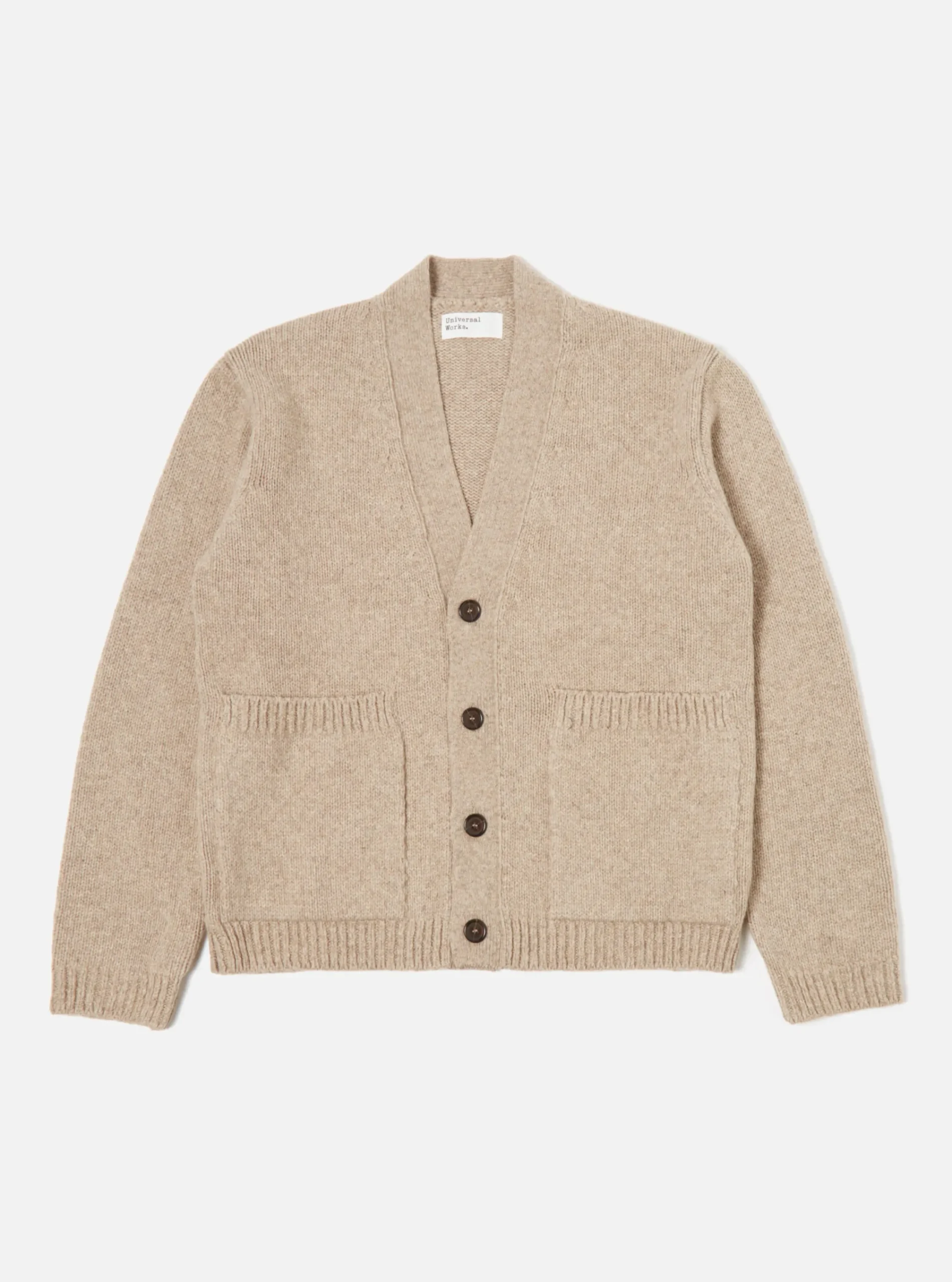Store Langdale Cardigan In Oatmeal Eco Wool Men Knitwear.