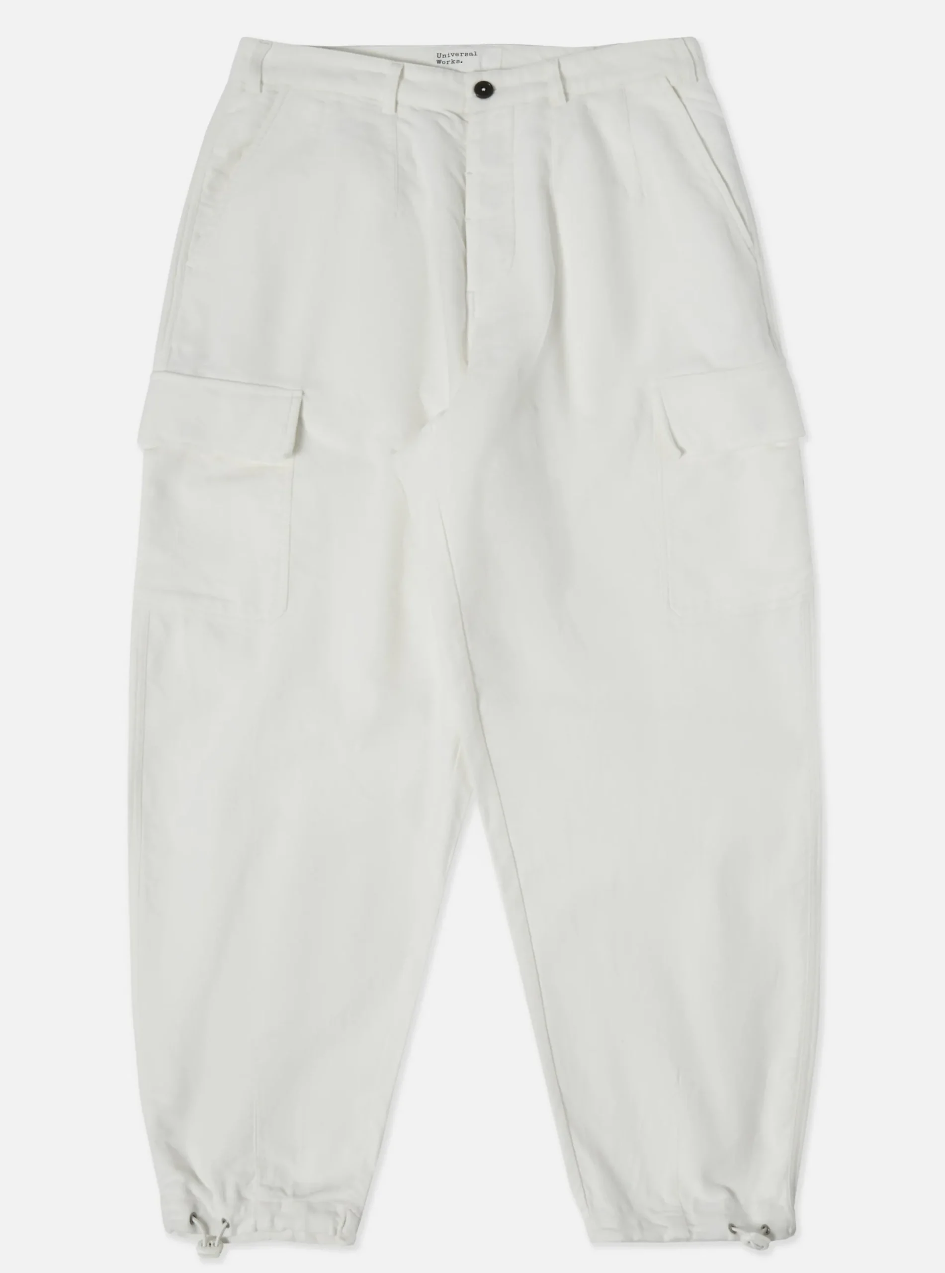 Hot Loose Cargo Pant In Ecru Lightweight Moleskin Men Trousers.