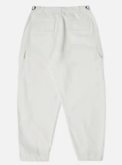 Hot Loose Cargo Pant In Ecru Lightweight Moleskin Men Trousers.