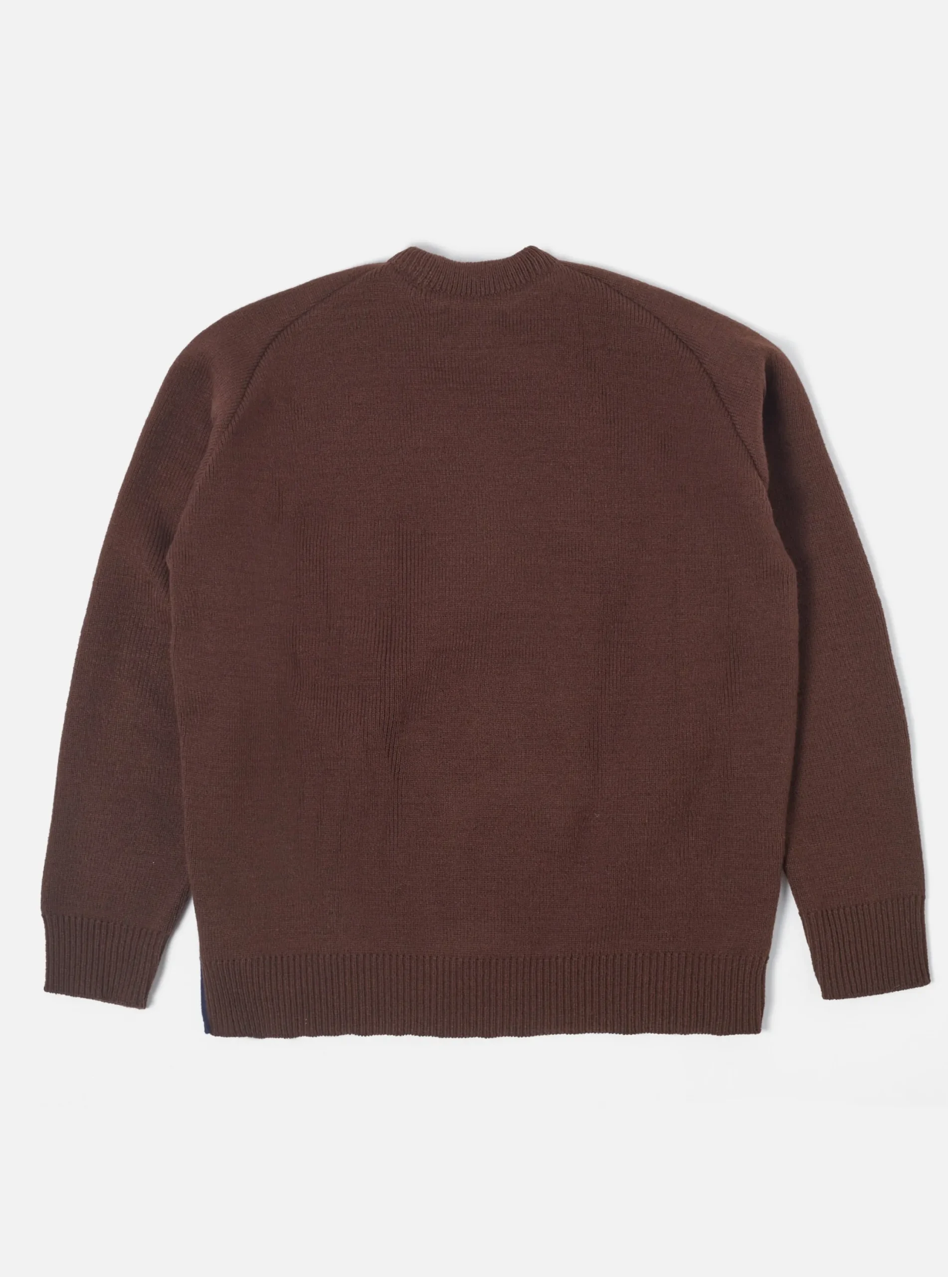 Best Loose Pocket Crew In Brown/Navy Scottish Knit Men Knitwear.