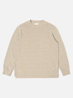 Sale L/S Big Pocket Tee In Sand Recycled Wool Mix Sj Men Tees & Sweats.