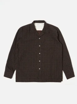 Flash Sale L/S Camp Shirt In Brown Delos 8 Cotton Men Overshirts.