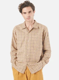 Cheap L/S Camp Shirt In Taupe Carlos Cotton Men Overshirts.