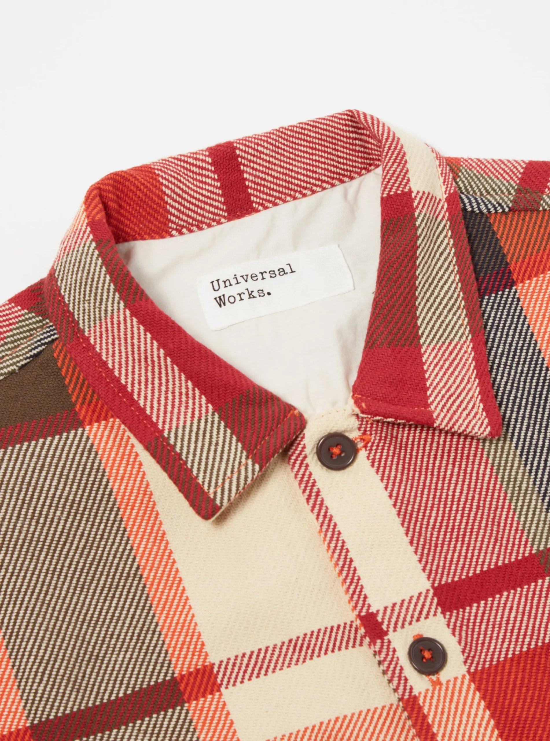 Discount L/S Utility Shirt In Red Earth Check Men Overshirts.