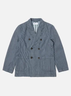 Fashion Manor Jacket In Indigo Hickory Stripe Denim Men Jackets.