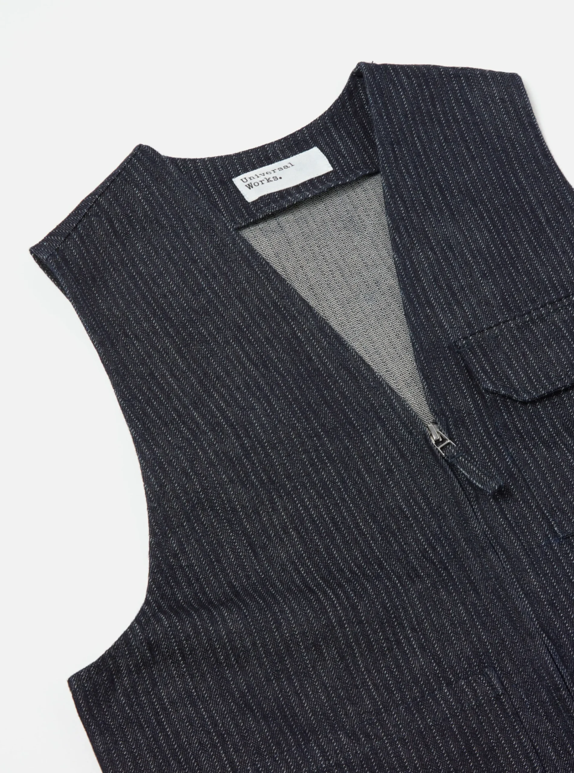 Online Marine Gilet In Indigo Japanese Twill Denim Men Waistcoats & Gilets.
