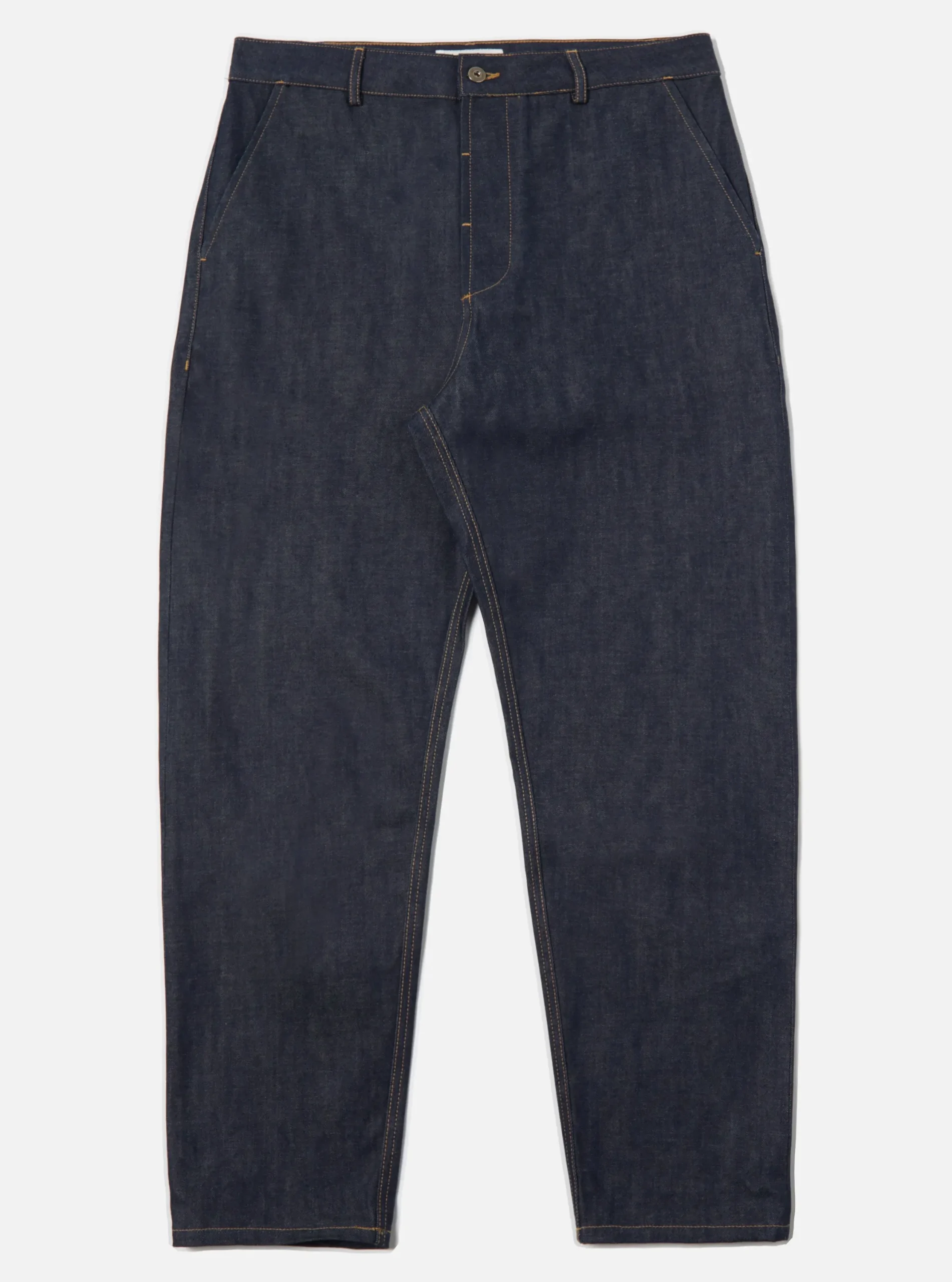 Store Military Chino In Indigo 13Oz Selvedge Denim Men Trousers.