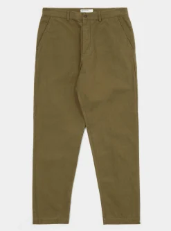 New Military Chino In Olive Nebraska Cotton Men Suiting.