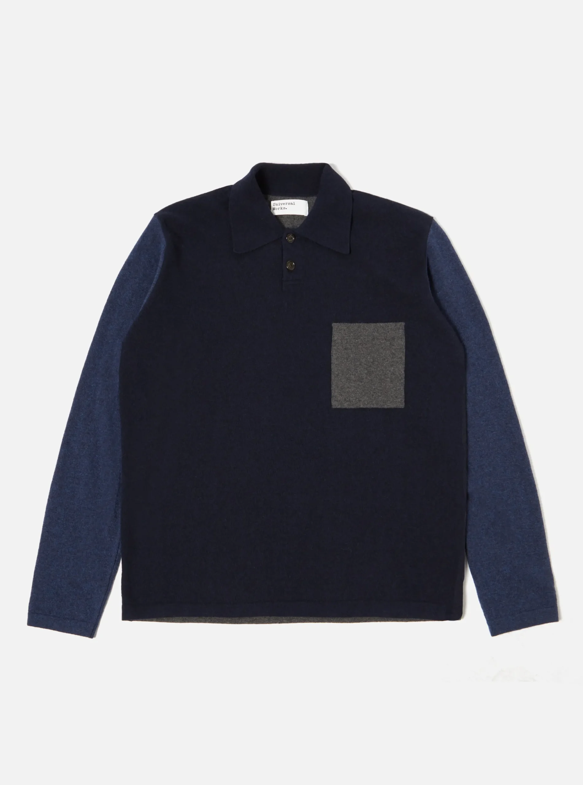 Cheap Mixed Newlyn Polo In Navy/Indigo Wool Cashmere Mix Men Knitwear.