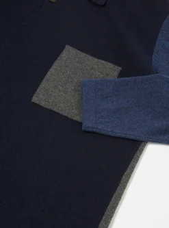 Cheap Mixed Newlyn Polo In Navy/Indigo Wool Cashmere Mix Men Knitwear.