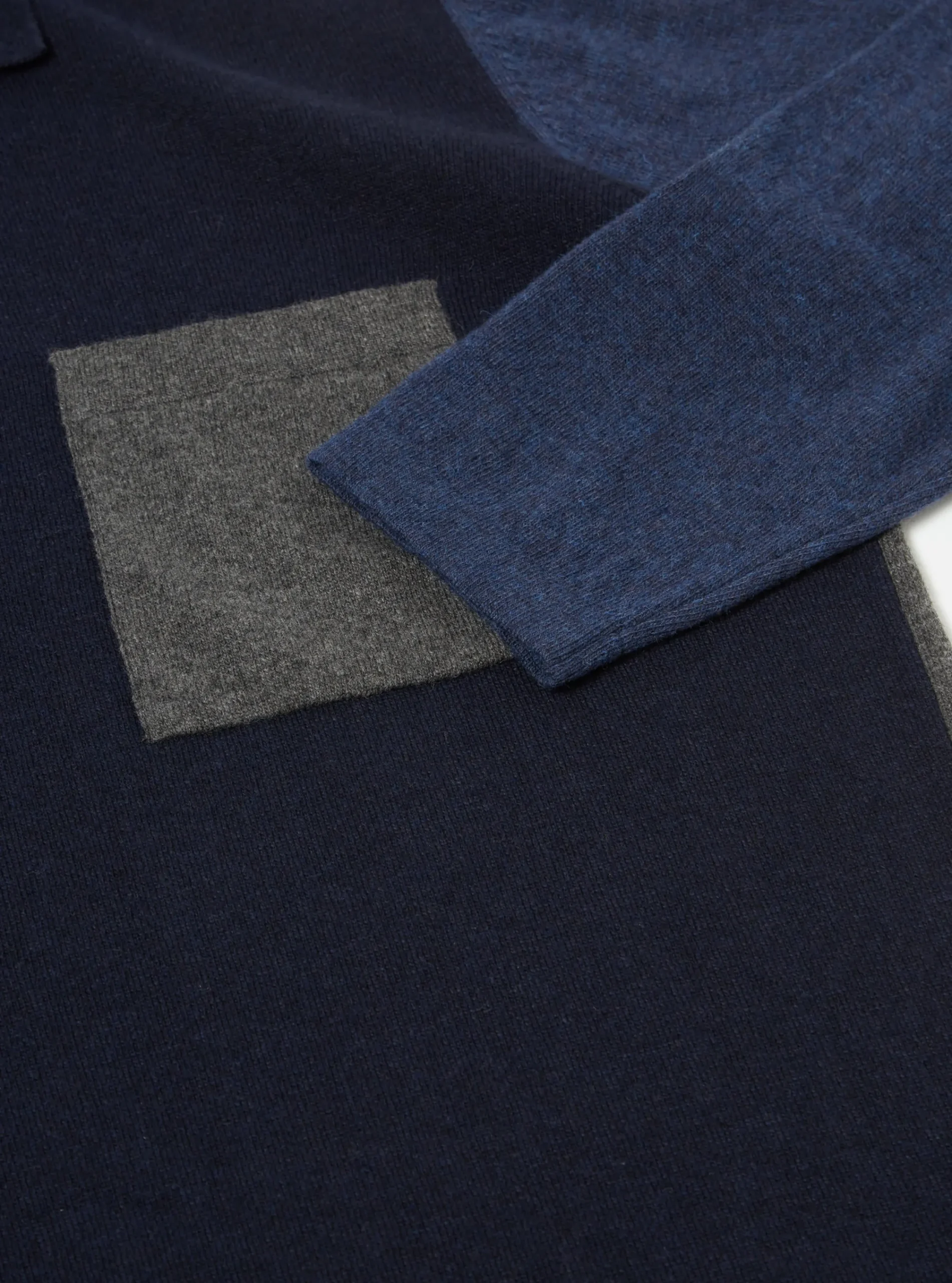Cheap Mixed Newlyn Polo In Navy/Indigo Wool Cashmere Mix Men Knitwear.