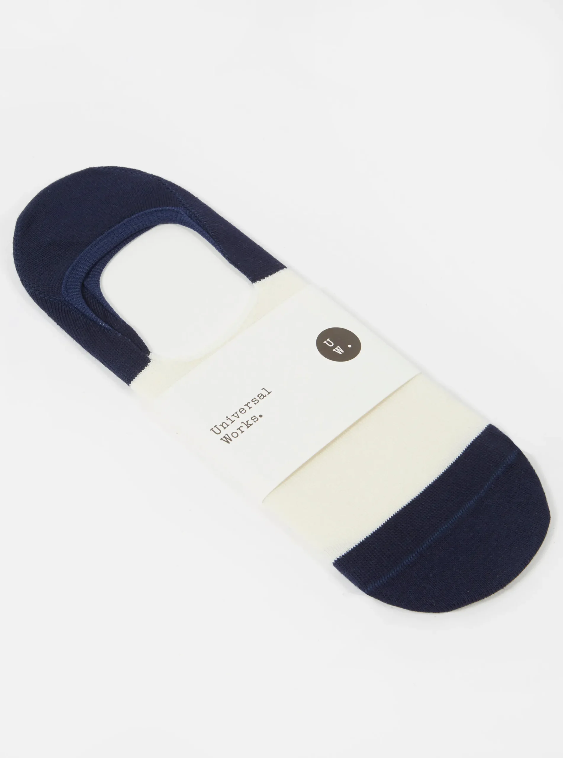 Cheap No Show Sock In Ecru/Navy Cotton Mix Knit Men Underwear & Socks.
