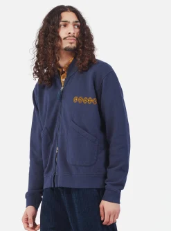 Outlet Oxford Bomber Jacket In Navy Dry Handle Brushback Men Jackets.