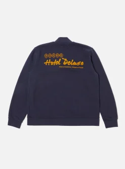 Outlet Oxford Bomber Jacket In Navy Dry Handle Brushback Men Jackets.