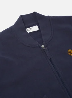 Outlet Oxford Bomber Jacket In Navy Dry Handle Brushback Men Jackets.