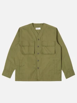 Shop Parachute Shirt In Olive Fine Twill Men Overshirts.