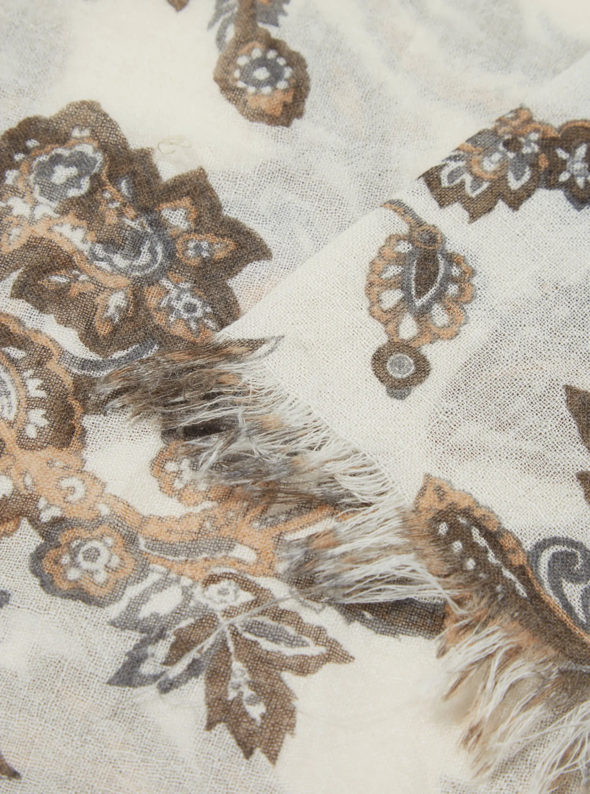 Clearance Patterned Scarf In Natural Pashmina Men Accessories.
