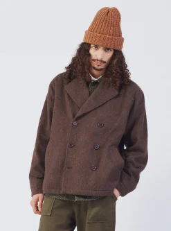 Best Sale Peacoat In Brown Melange Melton Men Coats & Outerwear.