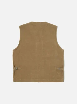 Outlet Photographers Gilet In Lovat Lightweight Moleskin Men Waistcoats & Gilets.