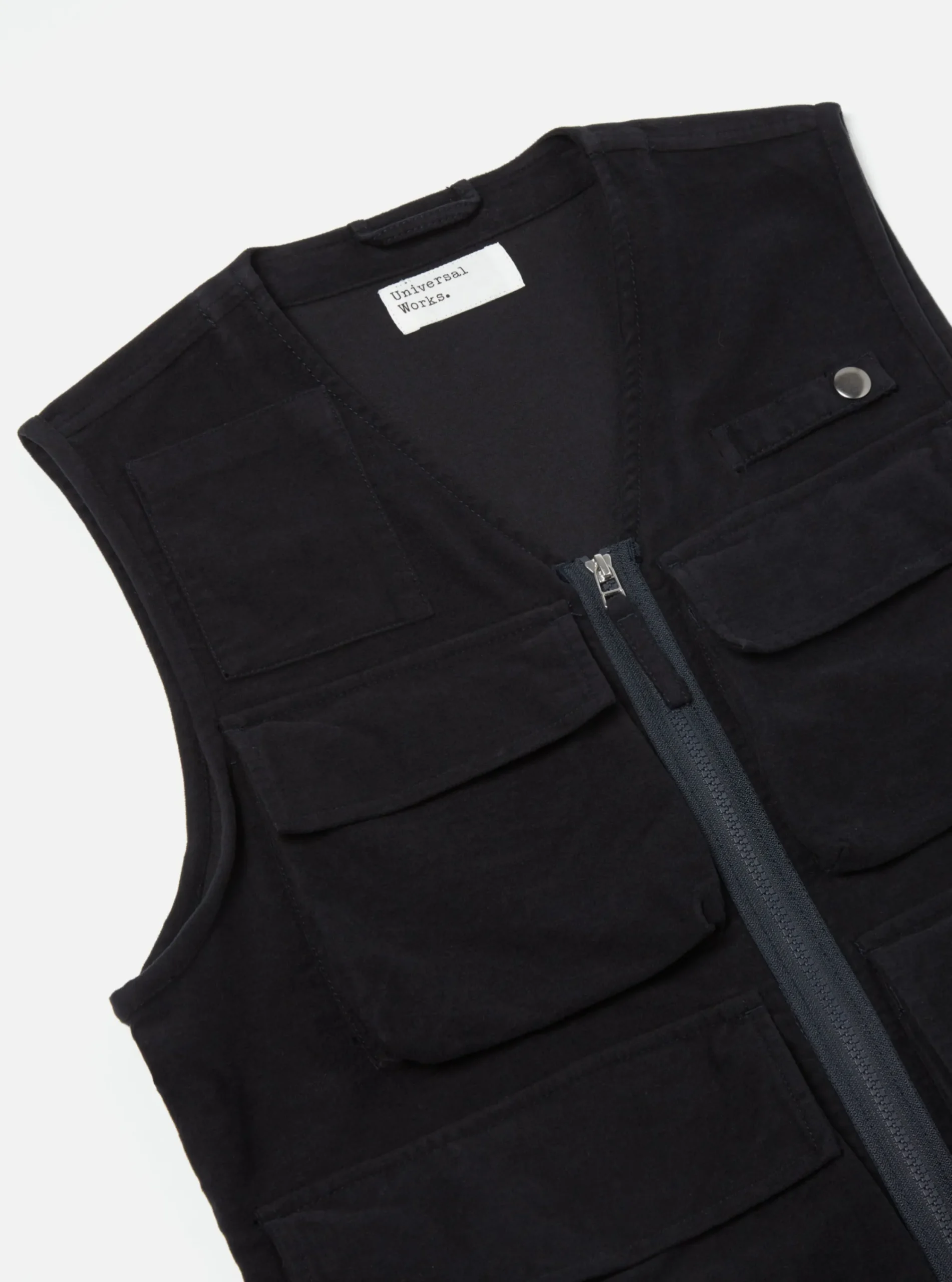 Sale Photographers Gilet In Dark Navy Lightweight Moleskin Men Waistcoats & Gilets.