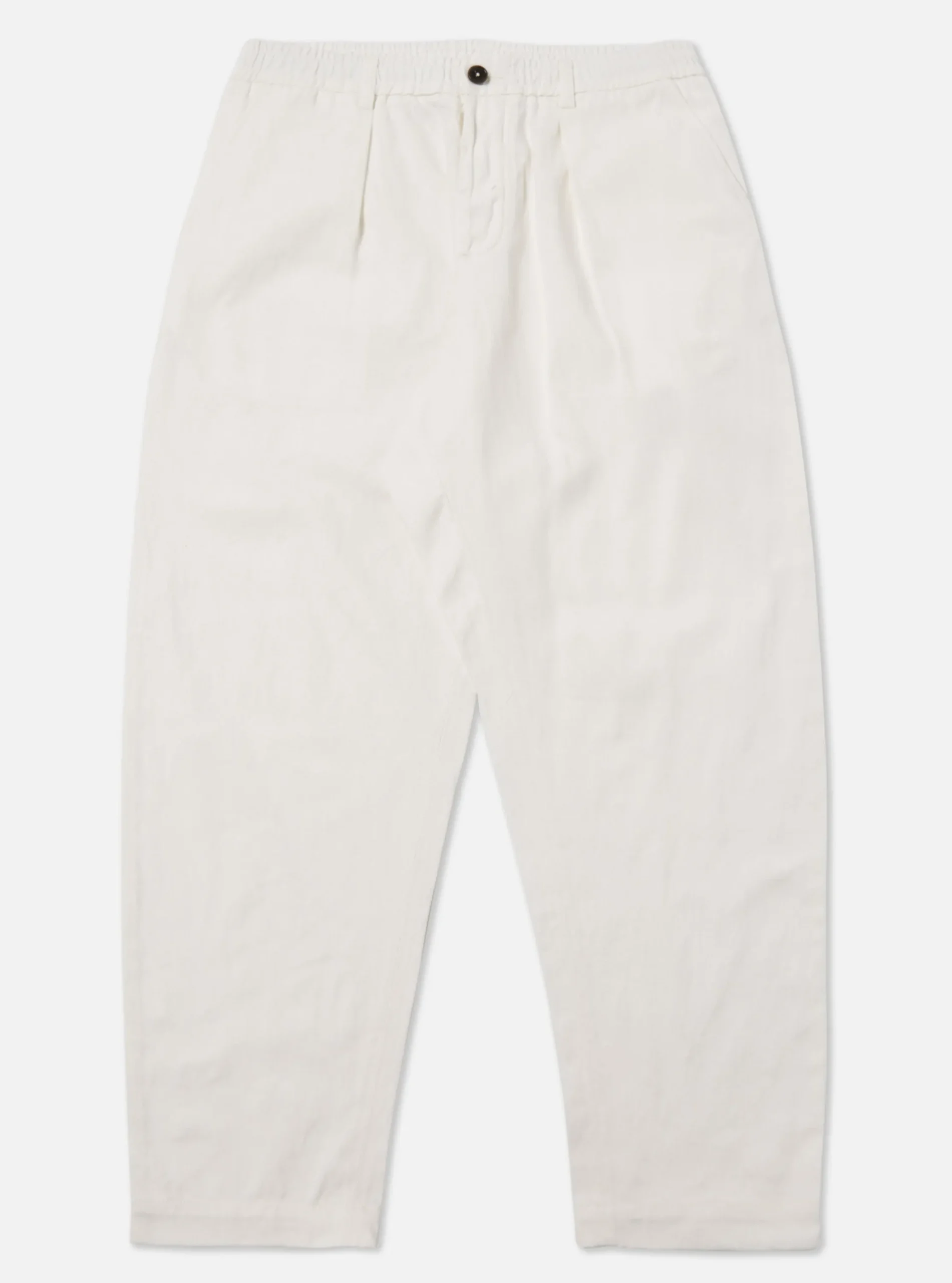 New Pleated Track Pant In White Winter Twill Men Trousers.