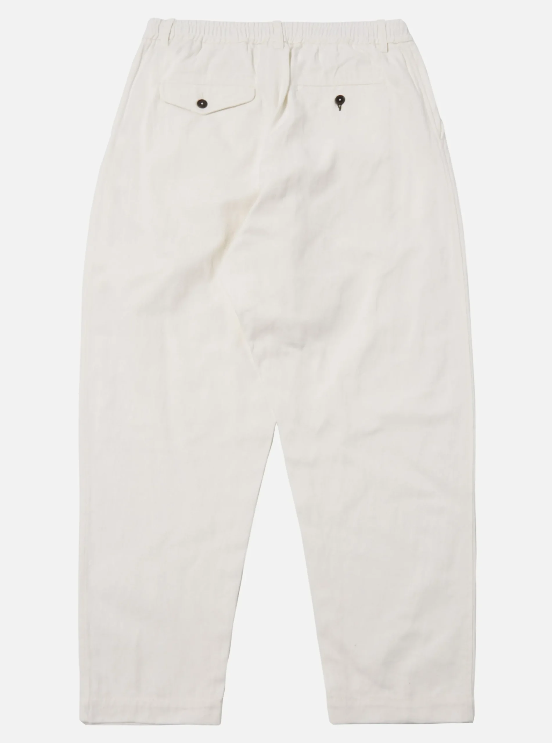 New Pleated Track Pant In White Winter Twill Men Trousers.