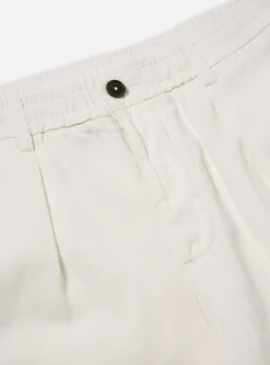 New Pleated Track Pant In White Winter Twill Men Trousers.