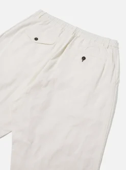 New Pleated Track Pant In White Winter Twill Men Trousers.