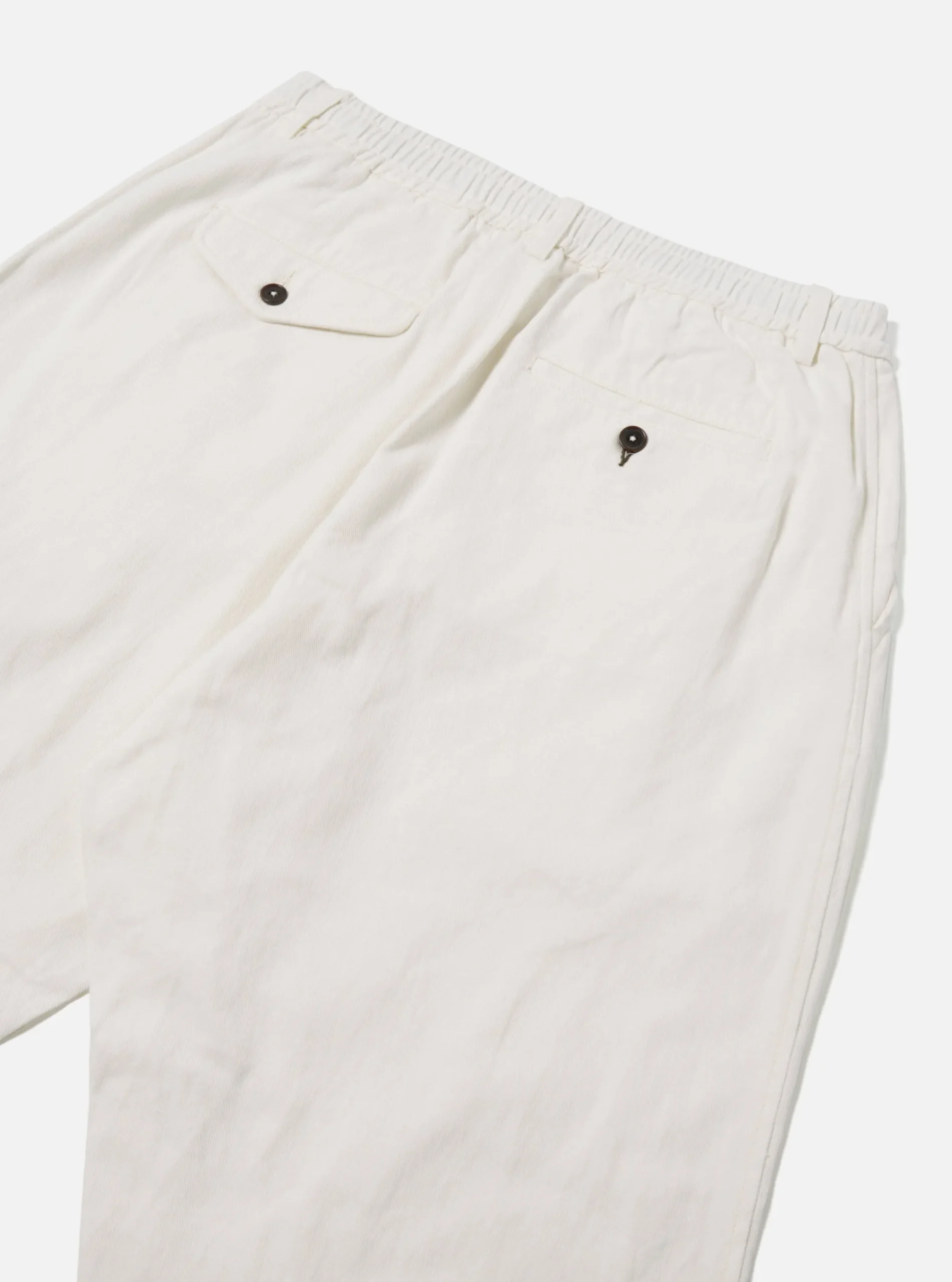 New Pleated Track Pant In White Winter Twill Men Trousers.