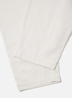 New Pleated Track Pant In White Winter Twill Men Trousers.