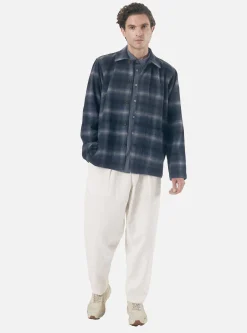 New Pleated Track Pant In White Winter Twill Men Trousers.
