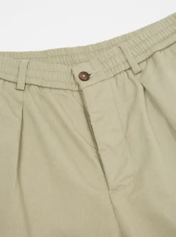 Cheap Pleated Track Pant In Stone Twill Men Trousers.