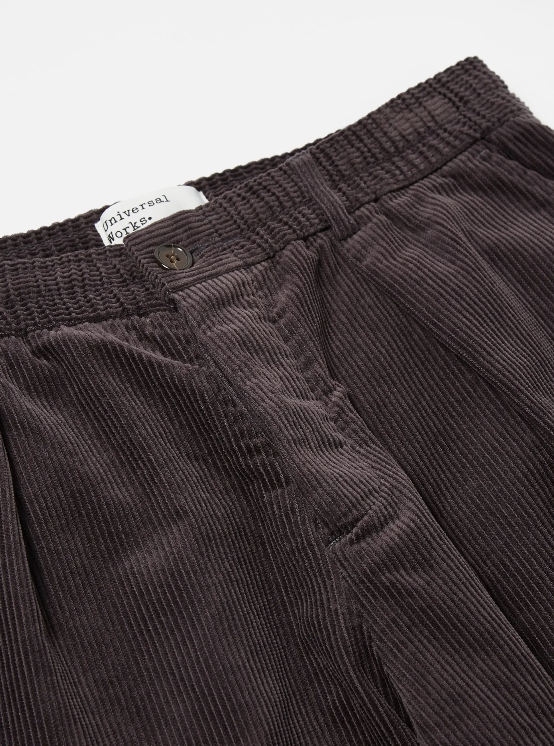 Clearance Pleated Track Pant In Licorice Cord Men Suiting.