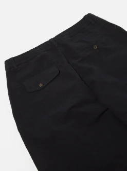 Cheap Pleated Track Pant In Navy Wool Cotton Seersucker Men Suiting.