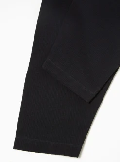 Cheap Pleated Track Pant In Navy Wool Cotton Seersucker Men Suiting.