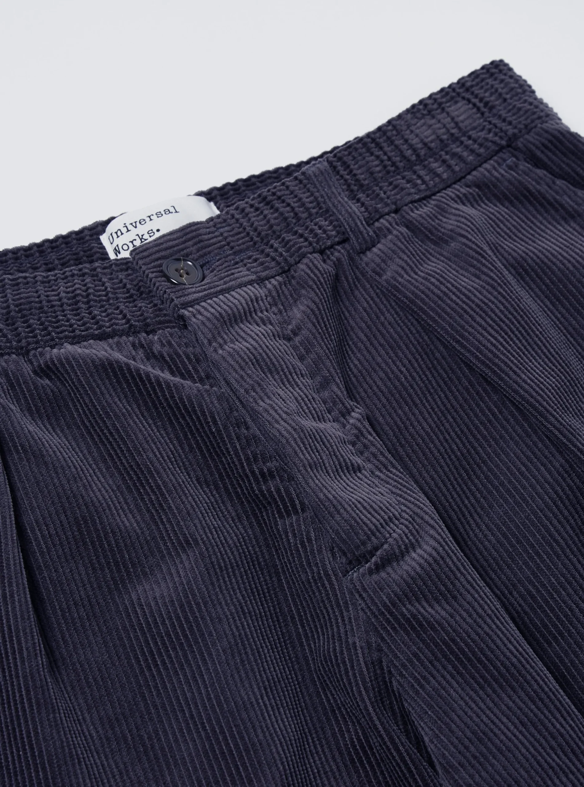 Online Pleated Track Pant In Navy Cord Men Suiting.