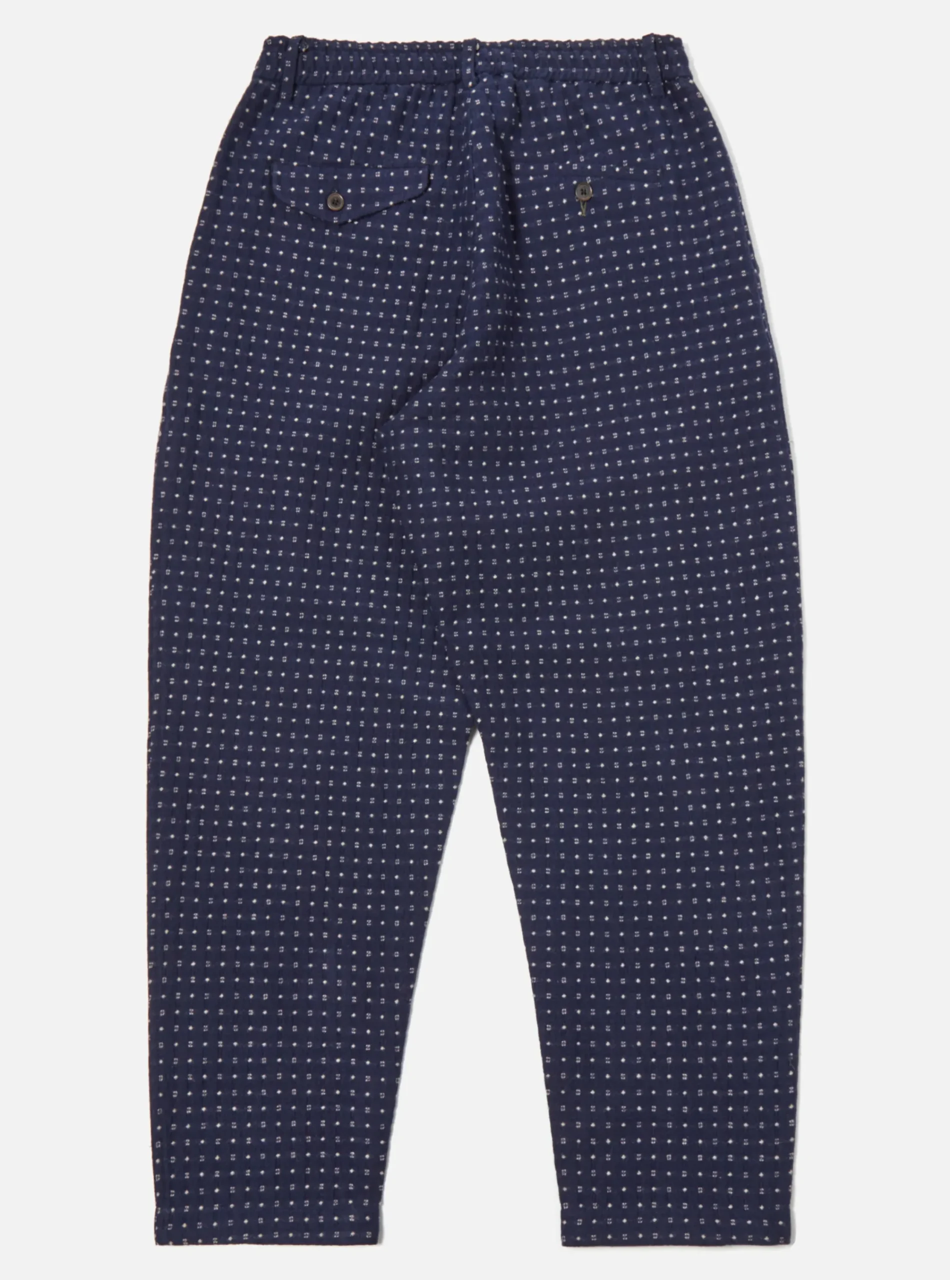 Shop Pleated Track Pant In Indigo Shingora Dot Men Suiting.