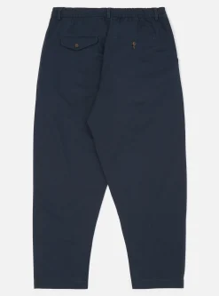 Discount Pleated Track Pant In Navy Twill Men Suiting.