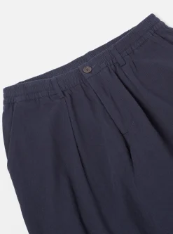 Fashion Pleated Track Pant In Navy Winter Twill Men Suiting.