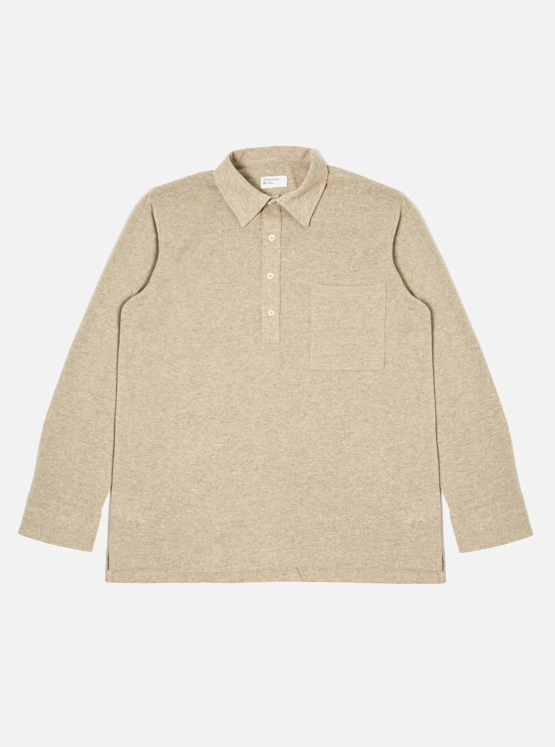 New Pullover L/S Shirt In Sand Recycled Wool Mix Sj Men Shirts.