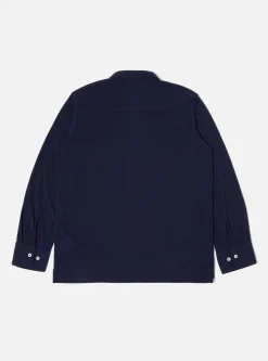 Clearance Pullover L/S Shirt In Navy Recycled Wool Mix Sj Men Shirts.