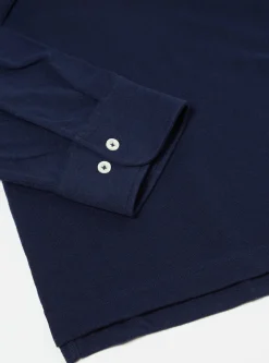 Clearance Pullover L/S Shirt In Navy Recycled Wool Mix Sj Men Shirts.