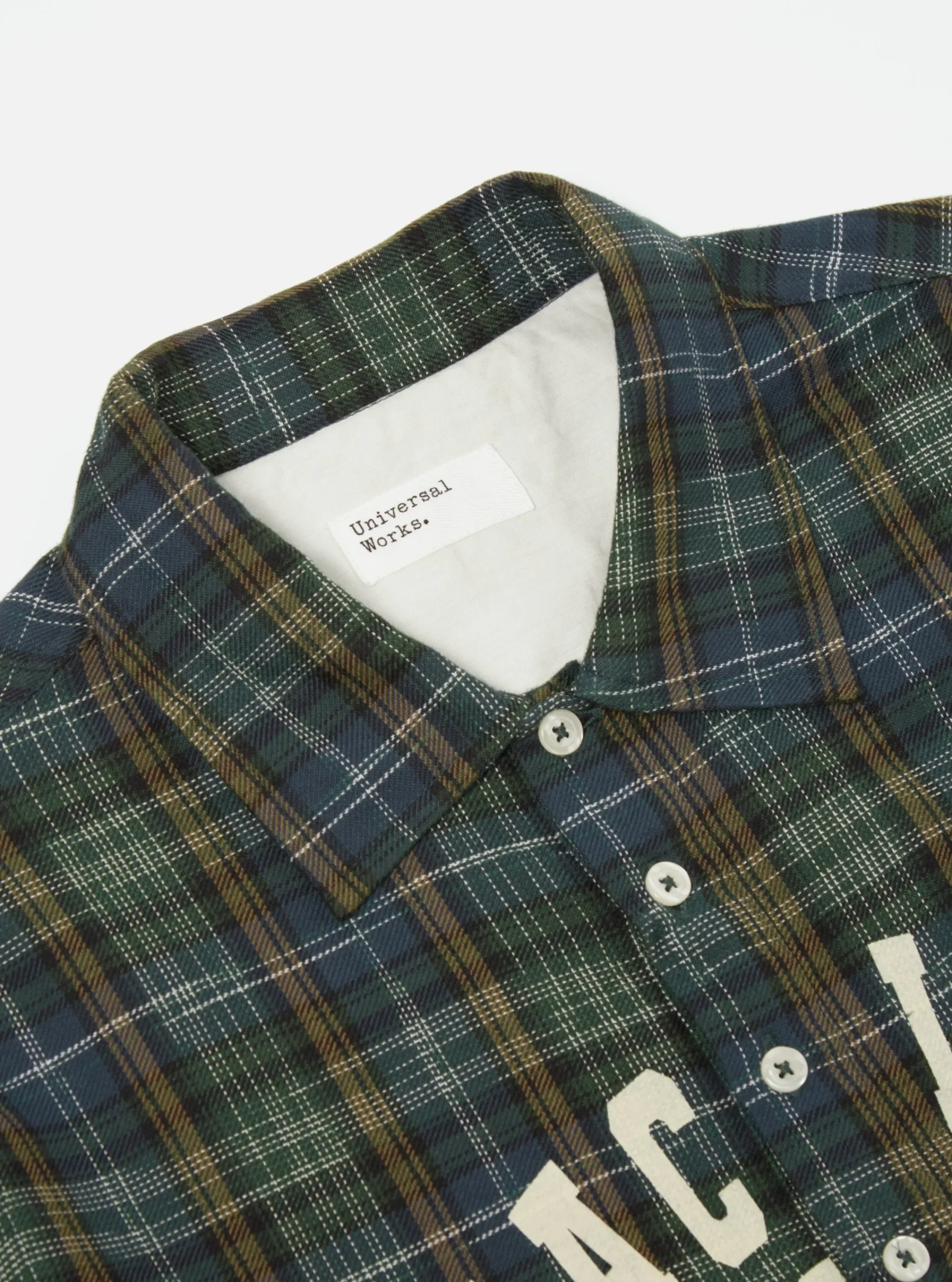New Pullover L/S Shirt In Green Ikat Twill Check Men Shirts.